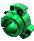 Lightweight Billet Rear Wheel Hub For Drift Trike And Go Kart 1-1/4 Inch Green Racing Drum Kit with smooth aluminum finish.