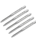 Image of a 5-pack 6-32 UNC High Speed Steel Thread Tap Set For Quick Screw Threading, 3-flute design, metalworking taps.