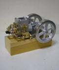 Kickstart Your Engineering Quest With This Slick Six Cubic Centimeter Hit And Miss Gasoline Engine Featuring Water Cooling And A Precision Flywheel Speed Limiter On A Solid Wood Base For Durable STEM Learning And Smooth Science Demonstrations.