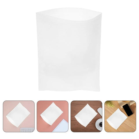 100 Count White EPE Foam Packing Bags For Shipping And Moving Thick Tear Resistant Cushion Pouches shown in various environments