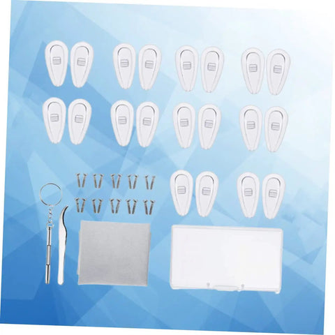 Glasses Nose Pads Replacement Kit With Multifunctional Screwdriver Tool for Easy Eyewear Repair Snug Fit and Quick Installation