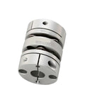 Heavy Duty Aluminum Double Disc Flexible Coupler Shaft For Engines, D26mm L30mm, showing dual plate design for smooth power delivery.