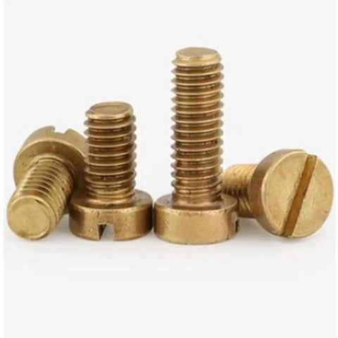 Heavy Duty Solid Brass Slotted Cheese Head Machine Screws M1.2 To M8 Metric Sizes Top Shelf Hardware Kit, 4mm length.