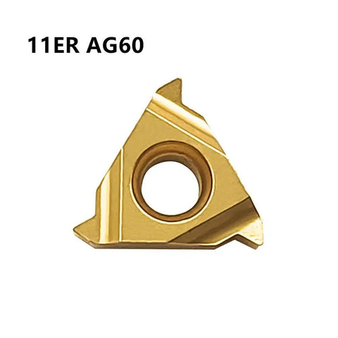 External And Internal Threading Carbide Inserts Set 11ER AG60 And 11IR AG60 For Lathe Tools, Heavy Duty, Fast Cutting, Low Friction