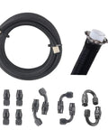 Heavy Duty 20 Feet AN4 An6 An8 An10 Black Nylon Braided E85 PTFE Fuel Line Kit With Fittings, coiled hose and adapters