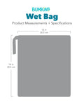 Super Handy Waterproof Wet Bag Two Pack For Travel And Beach with dimensions 12 x 14 inches shown with snap handle