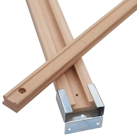 16 Inch Wooden Drawer Slides With Center Guide Track And Steel Glide, Kiln Dried Hardwood Rails For Smooth Drawer Action, One Piece Set