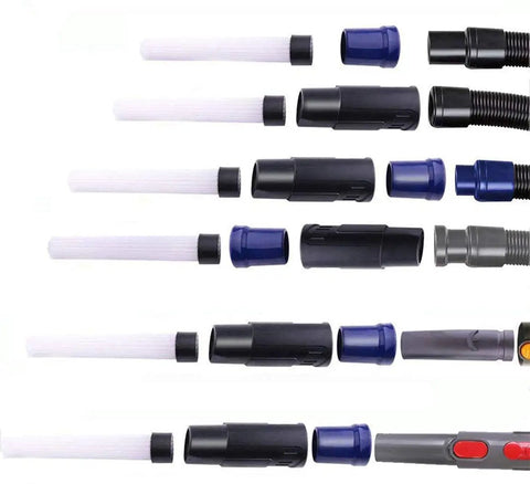 1 1/4 Inch Vacuum Attachments Kit With Brushes For 1 1/4 And 1 3/8 Inch Hoses, various connectors displayed horizontally