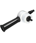 Dual Head Sheet Metal Nibbler With 360 Degree Cutting, black handle and metal body, drill attachment visible