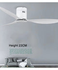 52 Inch Ceiling Fan With Remote Control Whisper Quiet Breeze Kick The Summer Heat American Style Decor For Home And Office Energy Saving Operation in white, mounted on a wall.