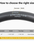 Two Pack Heavy Duty Bike Tubes With AV32mm Schrader Valve For 27x1 1/4 And 27x1 3/8 Tires 28/35-630 Inner Tubes