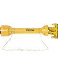 Badass Heavy Duty Series Four PTO Shaft 1-3/8 Inch Six Spline Both Ends with yellow finish and universal joint for tractors.