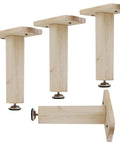 Adjustable T Shaped Furniture Leg Set for Beds, Cabinets and Tables, solid wood, heavy duty replacement legs, easy install