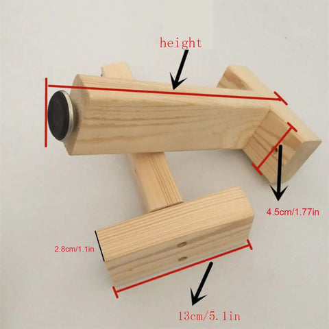 Adjustable TShaped Bed Slat Support Legs Solid Wood Table And Cabinet Feet with dimensions labeled for easy install.