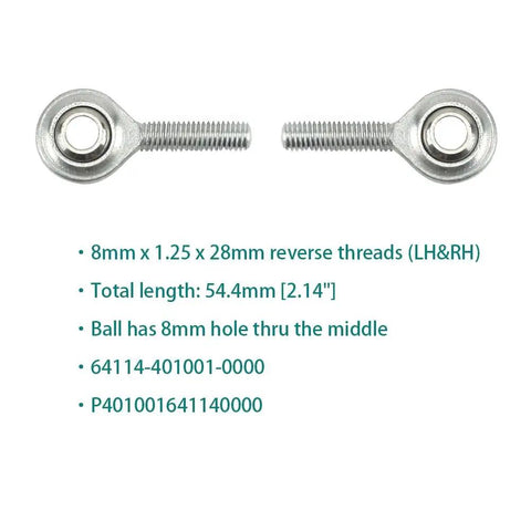 CK100-S Steering Wheel Linkage Rod With Heim Joints For Go Kart Replacement Part That Fits CK100-S SK100 HS100GK 98cc 3.0HP P401001641100000 Durable Performance Upgrade. 8mm threaded heim joints, 54.4mm long
