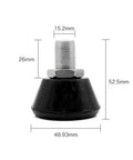 2 Pack Roller Skate Toe Stops With 82A PU Rubber Plugs And Brake Blocks For All Surfaces, wear-resistant, size 52.5x48.93mm