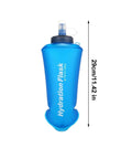 Foldable Hydration Bottle For Hiking And Running, 11.42 Inch Squeeze Bladder With Leakproof Caps, Food Grade Silicone Vessel.