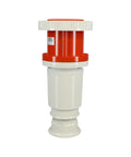 Built Like a Tank 100 Amp Pin and Sleeve Electrical Connector 4 Wire Power Plug 125 250 Volt IP67 Waterproof Grounded Coupler Heavy Duty Industrial Orange with threaded top.