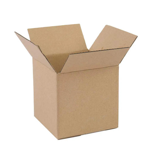 Set Of 100 Small 4x4x4 Inch Kraft Corrugated Mail Boxes For Shipping And Packing, open square cardboard box, moisture resistant