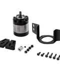 One Seventeen Planetary Gearbox With Motor Gear Beefy Metal Transmission parts for RC D90 scale crawlers, screws and brackets shown