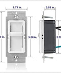 Dimensions of SureSlide Dimmer Switch For Dimmable LED Halogen And Incandescent Bulbs Model 6672-1LW in white