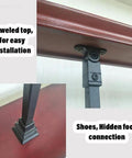 Top Shelf Kick Ass Wrought Iron Railing Posts And Diy Staircase Balusters For Outdoor Deck Porch Backyard With Rust Proof Paint And 37 Inch Heavy Duty Metal Banister Spindles showing doweled top and concealed foot connection.