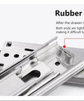 Pair Of 15 Inch 3 Section Full Extension Ball Bearing Drawer Slides Side Mount With Rust Resistant Steel Silent Operation 100 Lb Capacity Heavy Duty Drawer Slides For Kitchen Cabinets And Furniture rubber holder close-up