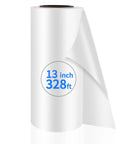 DTF Transfer Film Roll 13x328ft double sided matte clear PET heat transfer paper roll showing dimensions label