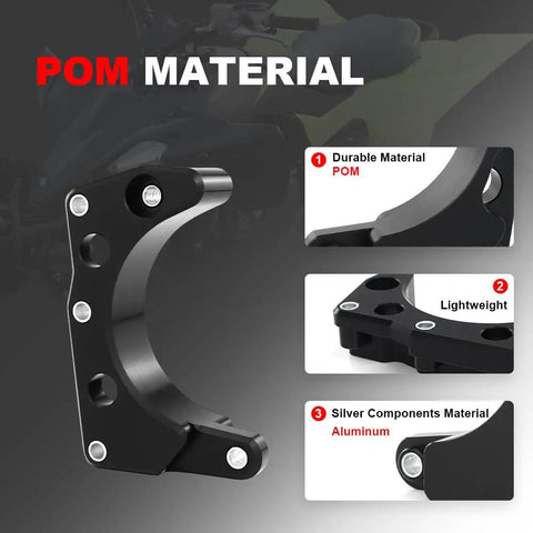 Heavy Duty Pom Chain Cover Engine Case Protector Guard For Yamaha Raptor 700 And 700R 2006 2019, POM material detail with aluminum components.