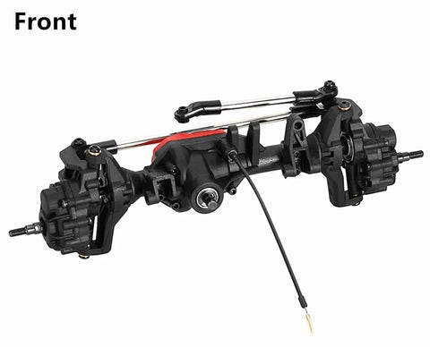 Front view of Beefed Up Portal Axle Upgrade Kit With Nylon Front And Rear Axles And Differential Lock For 1 By 10 RC Crawler TRX4
