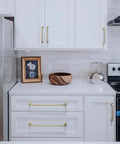 Six Pack Modern Cabinet Pulls In Light Brushed Brass Center To Center Seven And Nine Sixteenths Inches Contemporary Zinc Alloy Drawer Handles
