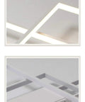 Sleek Dope Three Rectangle Acrylic Chandeliers With Dimmable Remote Flush Mount Ceiling Light Fixtures detail view
