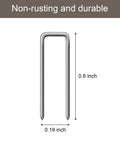 Forty Piece Zinc Plated Iron Louver Staple Kit For Standard Plantation Shutters Featuring Tough Rust Resistance And Straight Up Perfect Tilt Rod Alignment, non-rusting staple size 0.19 inch by 0.6 inch.