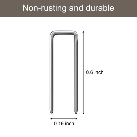 Forty Piece Zinc Plated Iron Louver Staple Kit For Standard Plantation Shutters Featuring Tough Rust Resistance And Straight Up Perfect Tilt Rod Alignment, non-rusting staple size 0.19 inch by 0.6 inch.