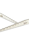 PM-R32 stainless steel brake pad thickness gauge with dual arms; 10/32–28/32 scale for brake lining wear