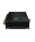 Front view of 8-Port Industrial Gigabit PoE Switch With M12 X-Coded, Unmanaged Ethernet Hub, Dual Power Input for industrial use