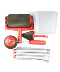 Pro Level Diy Paint Roller And Brush Set With Soft Grip Handle And Precision Flocked Edger, featuring roller, edger, and tray.