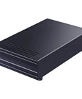 Espresso Knock Box Drawer for Coffee Grounds Storage and Dump Slide Out Bin in black carbon steel, compact barista gear