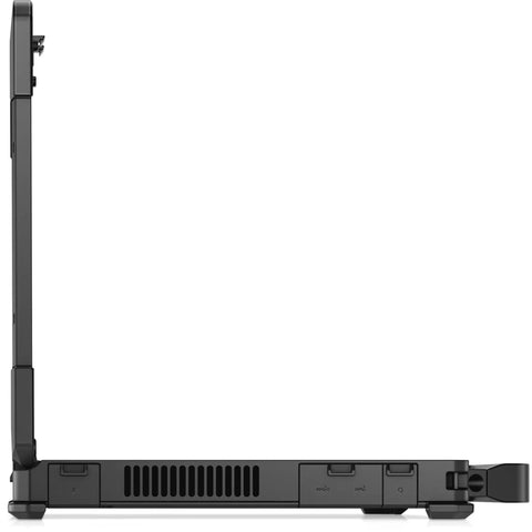 Side view of Rock Solid 14 Inch Rugged Laptop featuring Full HD 1080p display and sleek black build.