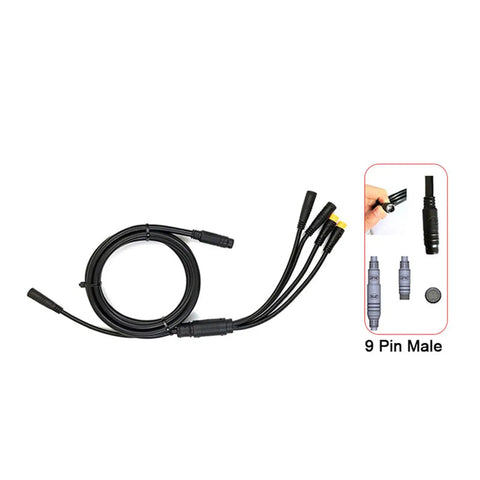 Waterproof 1 To 5 Electric Bicycle Cable For E Bike KT Controller With Display Throttle Ebrake Headlight Wiring Kit 156cm Long