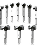 Heavy Duty 10 Piece Forstner Drill Bit Set Dead On Sharp Carbide Tipped drills in various sizes for wood cutting and woodworking.