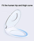 Heavy Duty Universal Toilet Seat And Lid With Drop Dead Smooth Soft Close Drop Down And Quick Release Hinges for curved comfort in white.