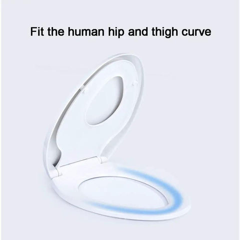 Heavy Duty Universal Toilet Seat And Lid With Drop Dead Smooth Soft Close Drop Down And Quick Release Hinges for curved comfort in white.