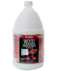 Petrifier Water Based Wood Hardener One Gallon Milky White bottle with product label for repairing wood damaged by insects or rot.