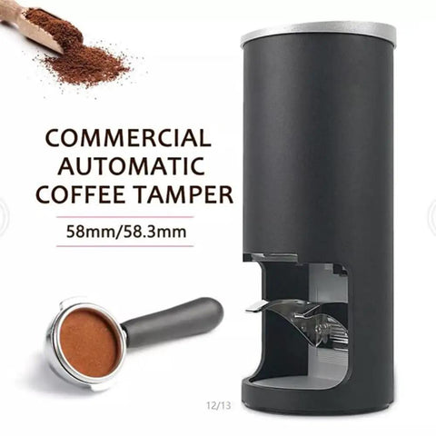 Top Shelf Professional Grade Electric Coffee Tamper For 58mm Commercial Espresso Machine with stainless steel base and auto sensor.