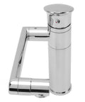 Maqulae Metal Basin Faucet with Hose, Single Hole Sink Tap for Kitchen close-up of chrome finish and crossbar design.