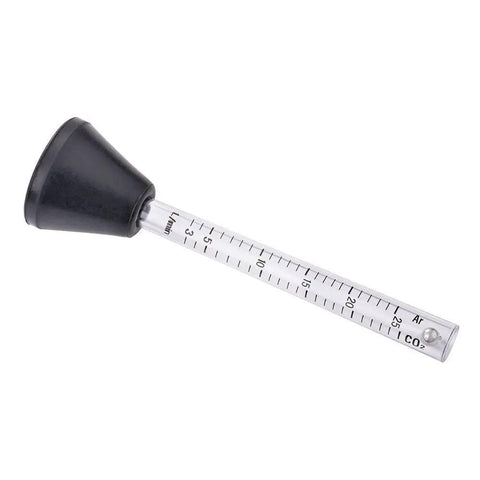 Peashooter Gas Flow Meter For MIG TIG Welders Pro Flow Tester 0 To 25 Liters Per Minute Clip On Flowmeter For Welding Torch Accurate Argon CO2 Gas Readout Quick Setup Durable Weld Shop Tool, clear plastic 14cm tube