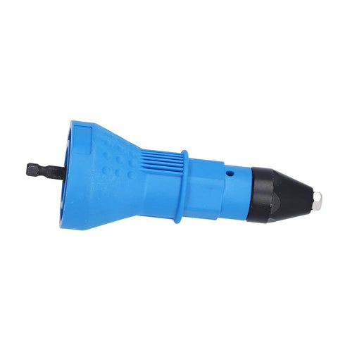 Top Rated Ergonomic Rivet Drill Adapter Kit With Hex Wrenches And Nozzles For Fastening Tasks On Sheet Metal And Auto Parts Using Standard Power Drills To Install Rivnuts Effortlessly, blue plastic adapter