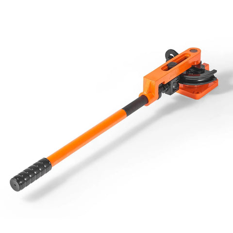 VEVOR Manual Pipe Tube Bender For 3/8 To 1 Inch Od Copper And Aluminum Lines With Seven Bending Dies Perfect For Hvac Auto Repair Jobs Bends Up To One Eighty Degrees Smoothly Without Kinks Effortless Performance, orange pipe bender tool.