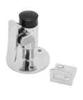 Solid 316 Stainless Steel Door Stopper Catch Holder For Marine Yachts Rvs And Motorhomes Keeps Doors Cracked Open And Prevents Damaging Wall Scratches While Dodging Rust In Gritty Harsh Environments Super Easy To Install, detail view of polished chrome finish.